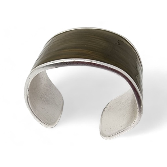 Lia Sophia Antiqued Matte Silver Cuff Bracelet Shifting TIde - Picture 3 of 6